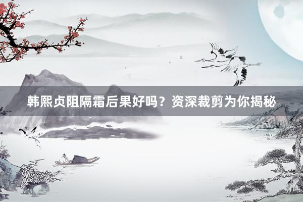 韩熙贞阻隔霜后果好吗？资深裁剪为你揭秘